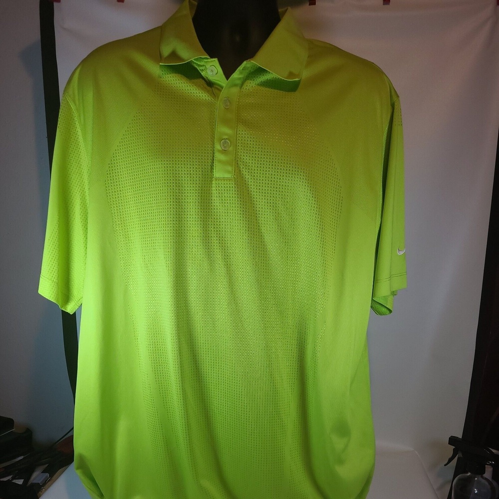 Men's Yellow Nike Golf Tour Perfomance Dri-Fit  Polo Shirt Size XL